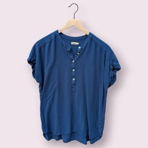 Faherty Women's Desmond Indigo Blue Shirt, Size M